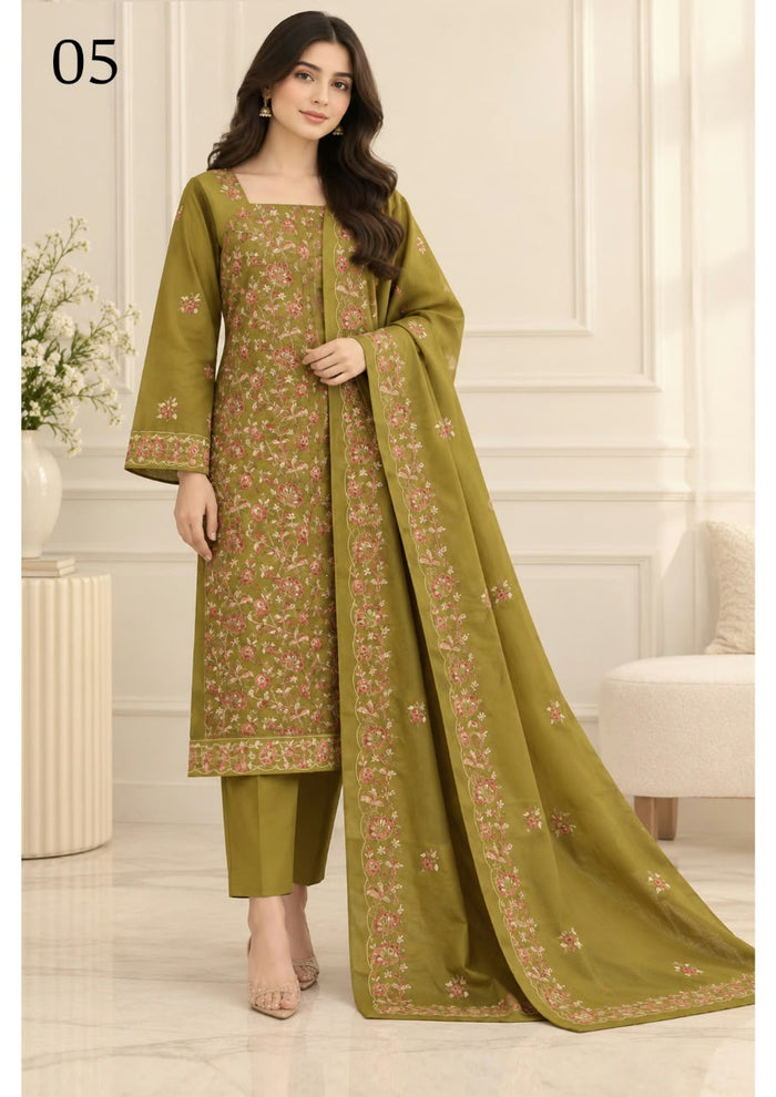 Sitaish — Dhanak Embroidered 3-Piece Suit
