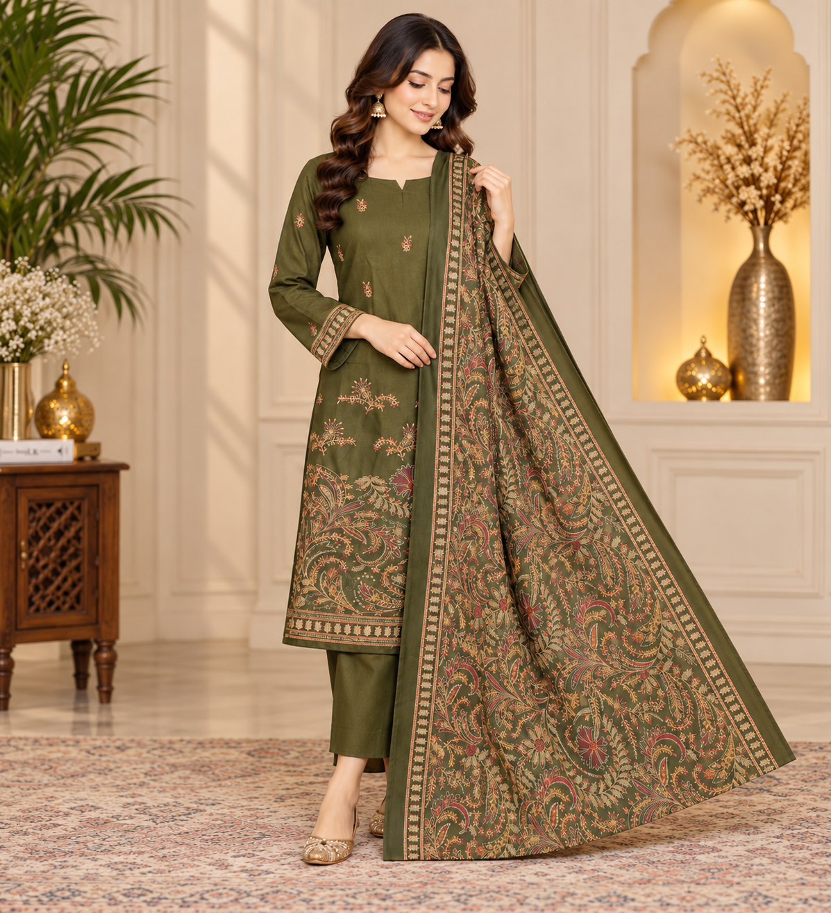 Nisha | Luxury Embroidered 3-Piece Suit