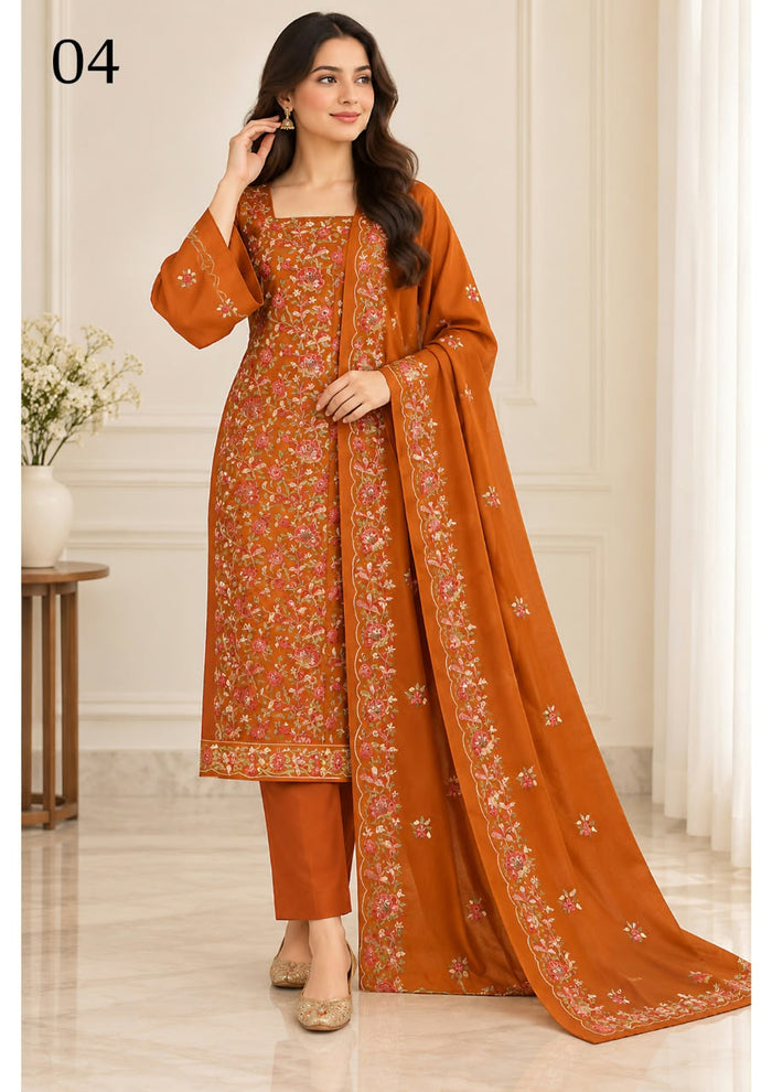 Sitaish — Dhanak Embroidered 3-Piece Suit