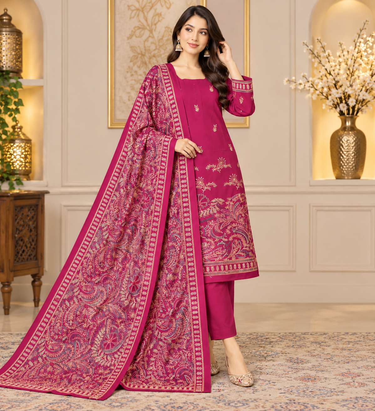 Nisha | Luxury Embroidered 3-Piece Suit