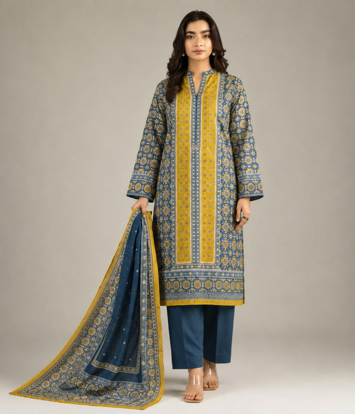Khaadi Unstitched 3-Piece Digital Printed