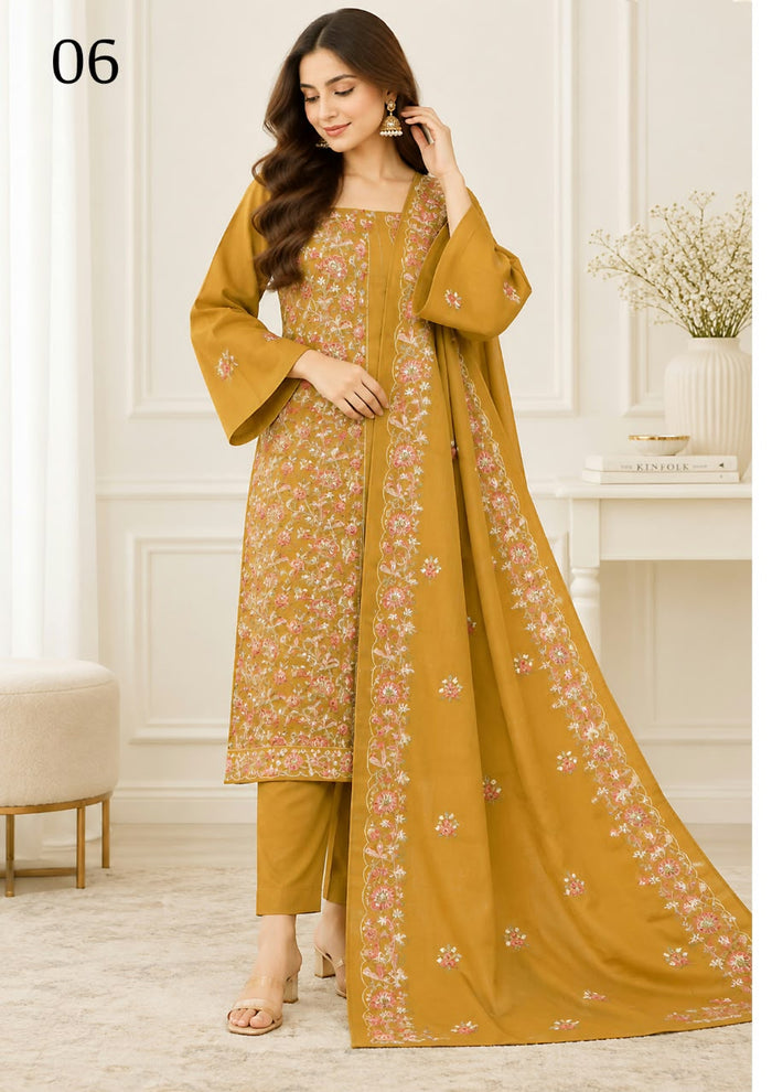Sitaish — Dhanak Embroidered 3-Piece Suit