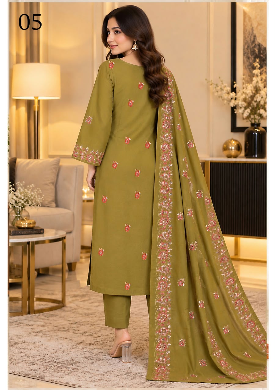 Sitaish — Dhanak Embroidered 3-Piece Suit