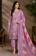 Gul Kari | Slub Linen Printed Emboridered 3-Piece Suit