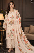 Gul Kari | Slub Linen Printed Emboridered 3-Piece Suit