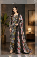 Gul Kari | Slub Linen Printed Emboridered 3-Piece Suit