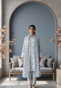 Koyal | Slub Linen Printed Emboridered 3-Piece Suit