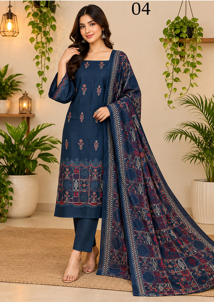 RANGREEZ  | Luxury Embroidered 3-Piece Suit