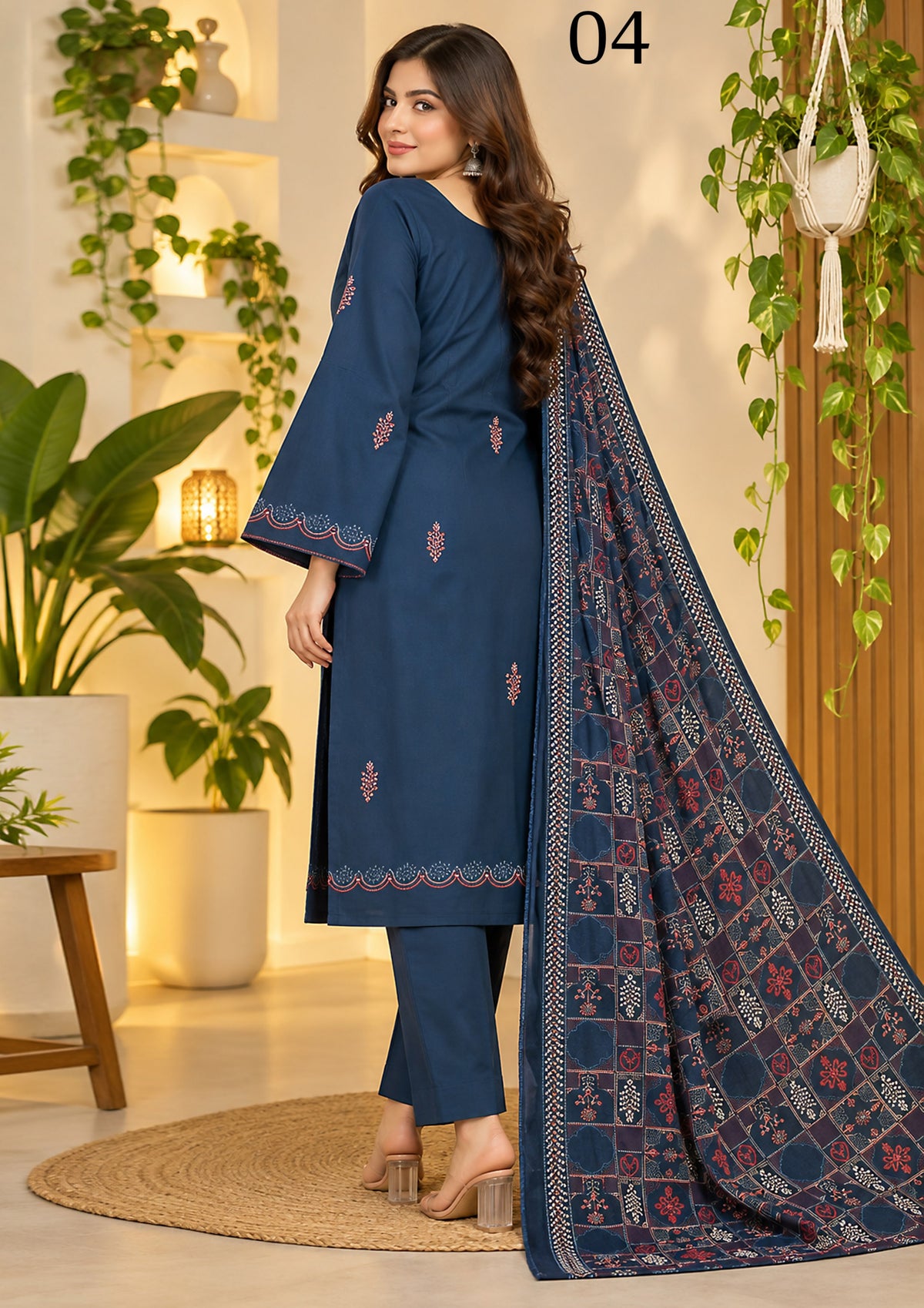 RANGREEZ  | Luxury Embroidered 3-Piece Suit