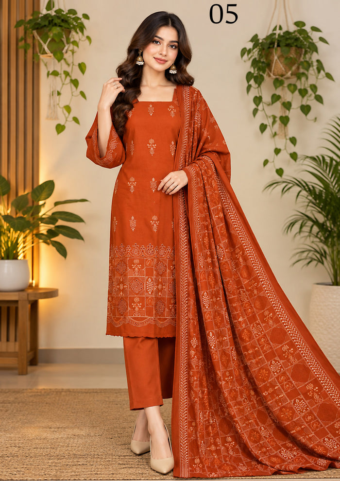 RANGREEZ  | Luxury Embroidered 3-Piece Suit