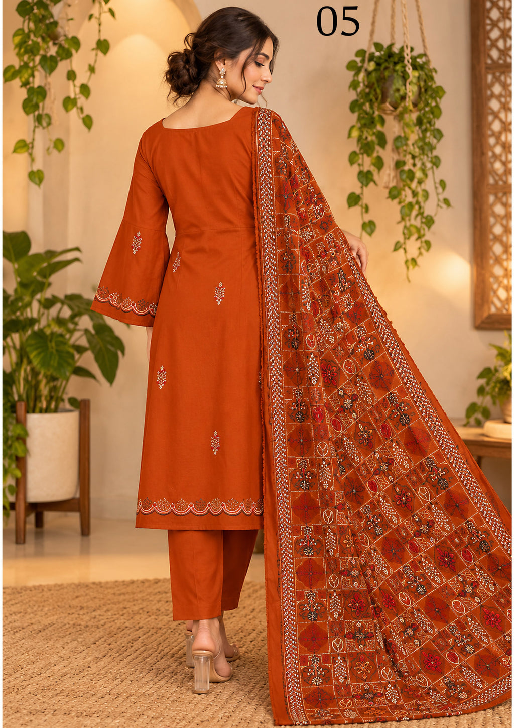 RANGREEZ  | Luxury Embroidered 3-Piece Suit