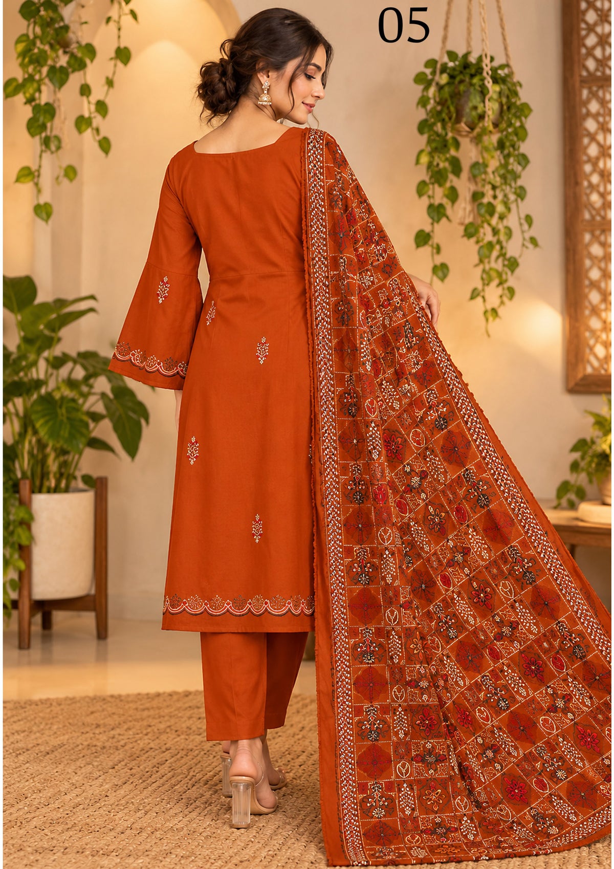 RANGREEZ  | Luxury Embroidered 3-Piece Suit