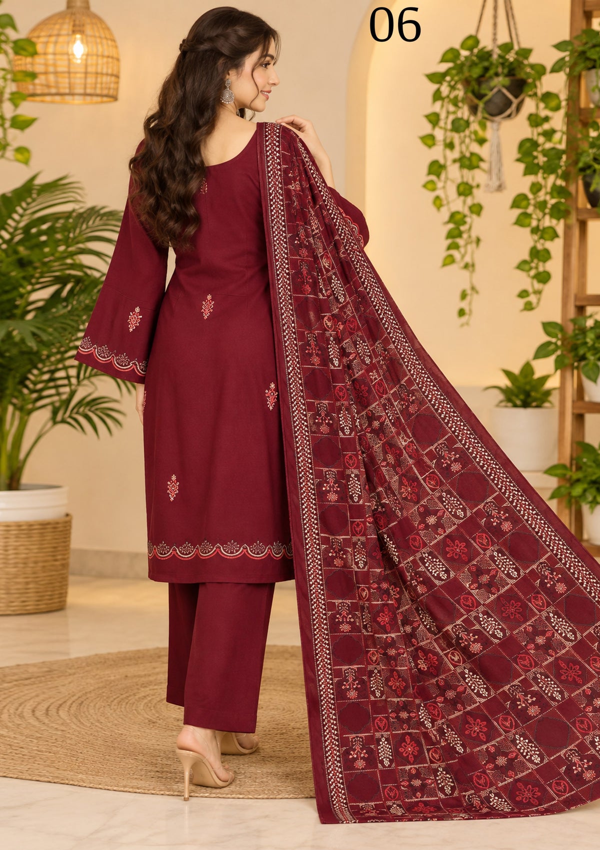 RANGREEZ  | Luxury Embroidered 3-Piece Suit