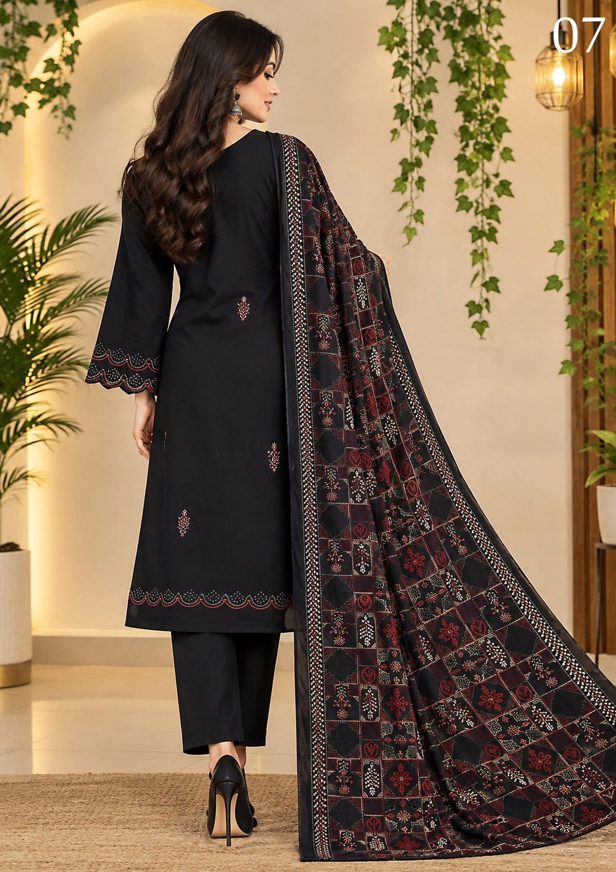 RANGREEZ  | Luxury Embroidered 3-Piece Suit