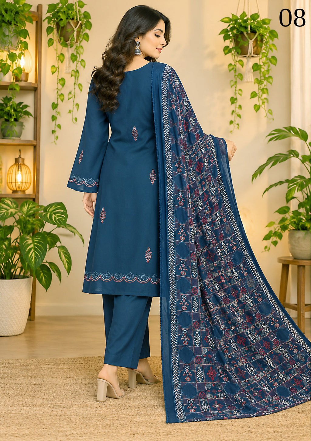RANGREEZ  | Luxury Embroidered 3-Piece Suit