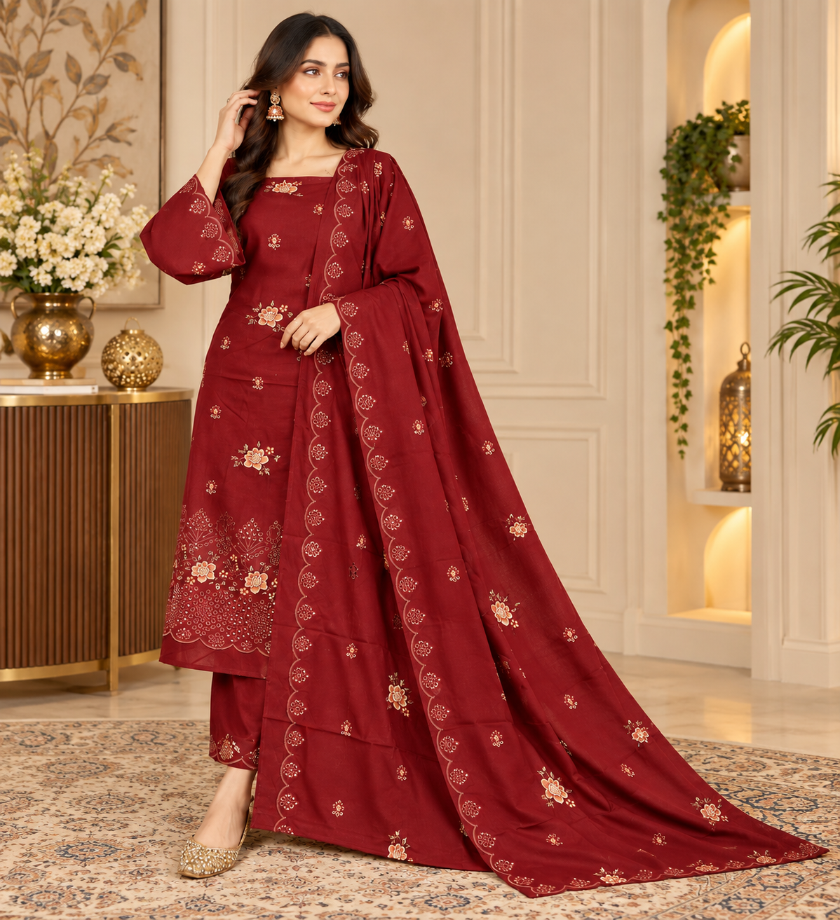 Sara | Luxury Embroidered 3-Piece Suit