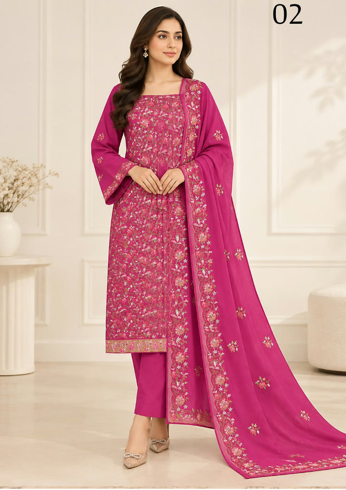 Sitaish — Dhanak Embroidered 3-Piece Suit