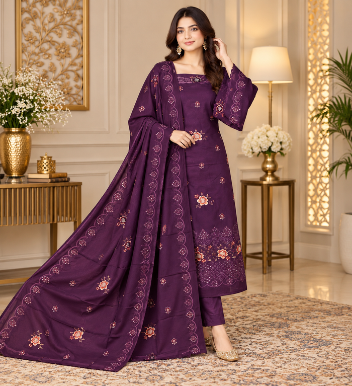 Sara | Luxury Embroidered 3-Piece Suit