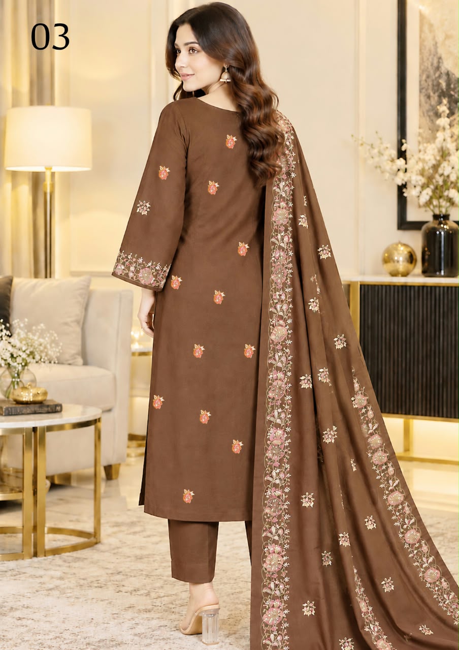 Sitaish — Dhanak Embroidered 3-Piece Suit