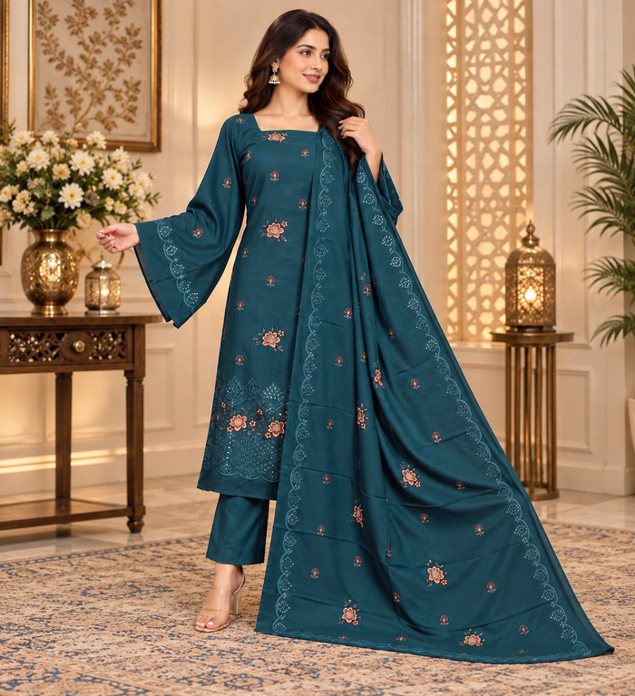 Sara | Luxury Embroidered 3-Piece Suit
