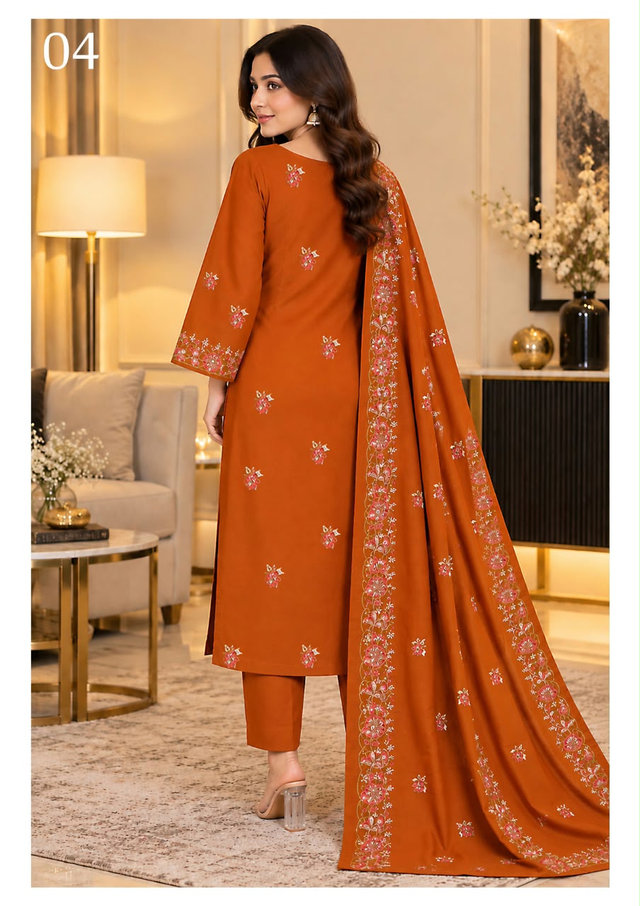 Sitaish — Dhanak Embroidered 3-Piece Suit
