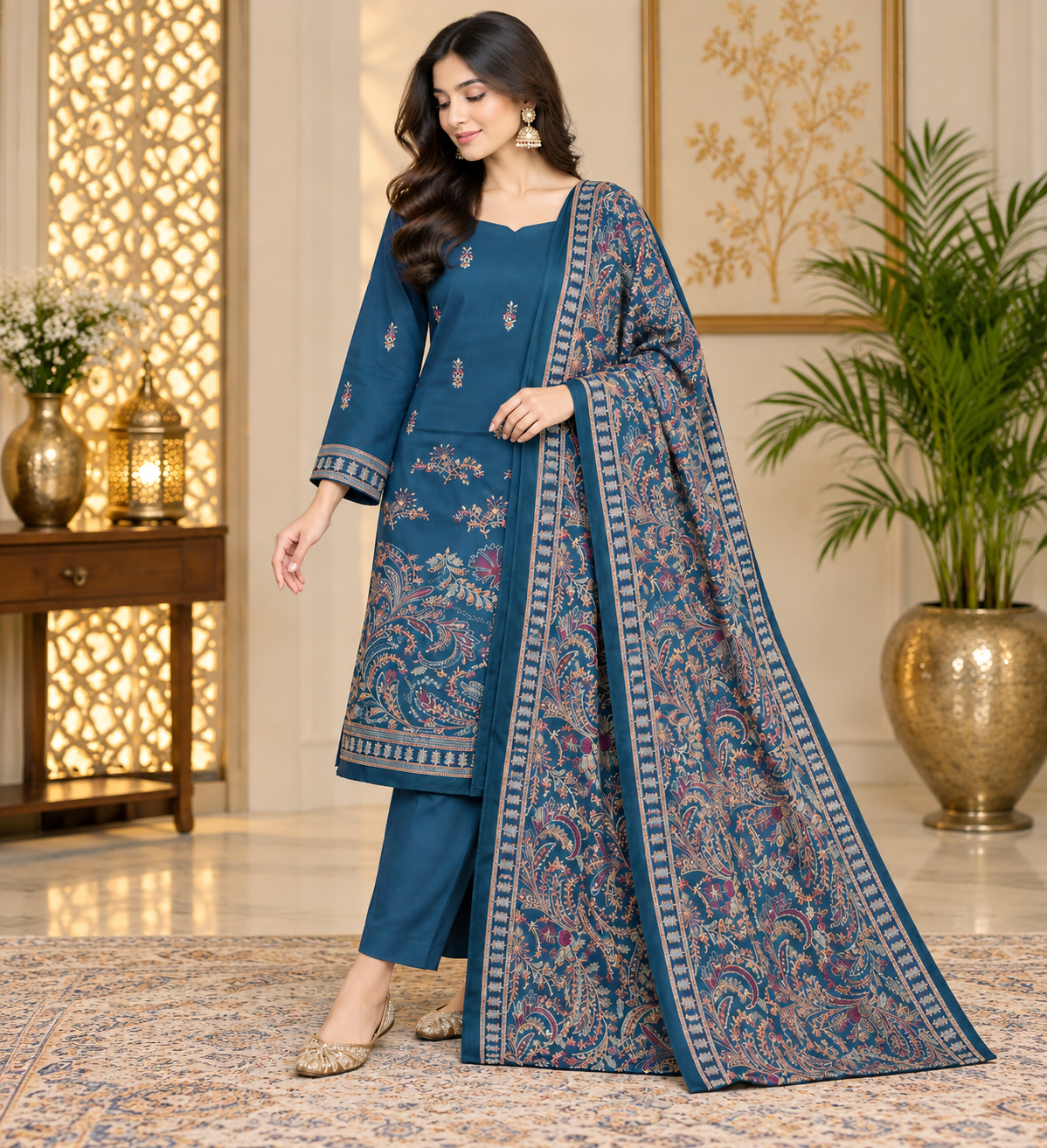 Nisha | Luxury Embroidered 3-Piece Suit