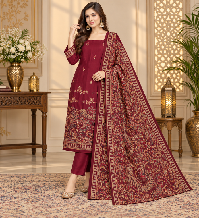 Nisha | Luxury Embroidered 3-Piece Suit
